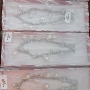 (24pcs)Elegant Silver Phone Chain with Pearls